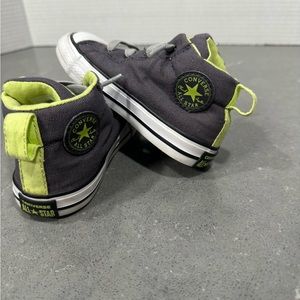 Converse Allstar Mid Toddler Grey and Lime